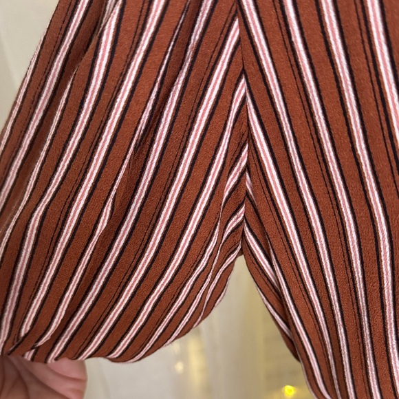 LOFT Striped Midi Dress in Brown and Cream - Picture 4 of 6